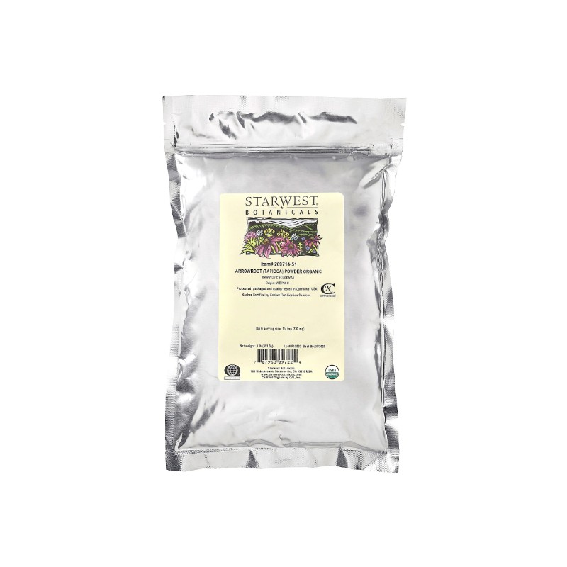 Organic Arrowroot (Tapioca) Powder, 1 lb (453.6 g)