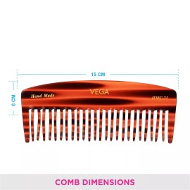 Vega Handmade Comb - Large De-tangling HMC-21 For Men Women hairdresser Barber