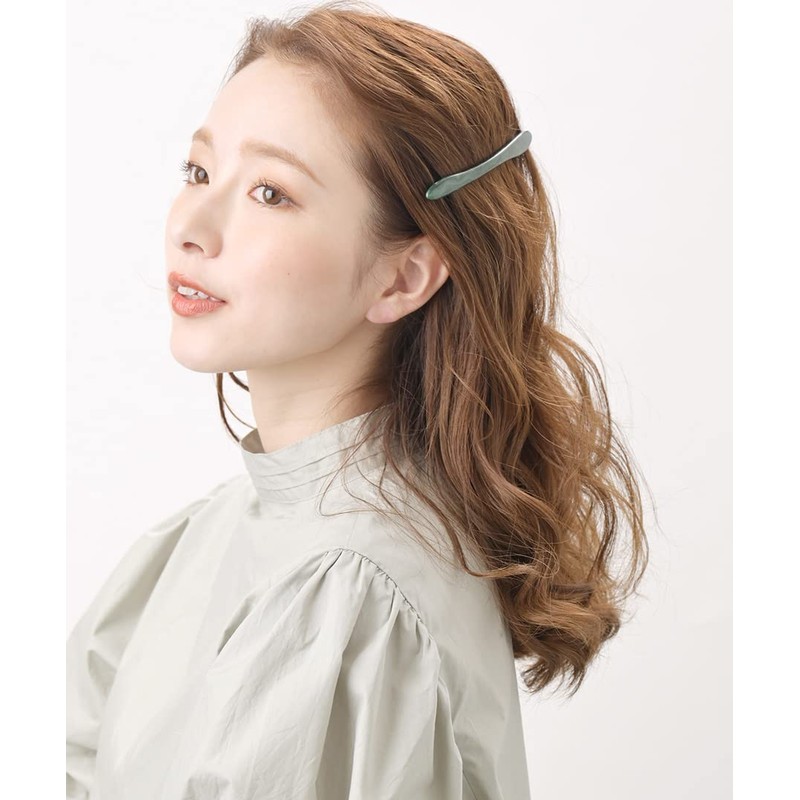 VINGTAINE H7560 Barrette, Long, Thin, Marble Pattern, Tortoise Shell, Hair