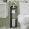 Narrow Side Toilet Paper Holder with Storage Rack - Freestanding
