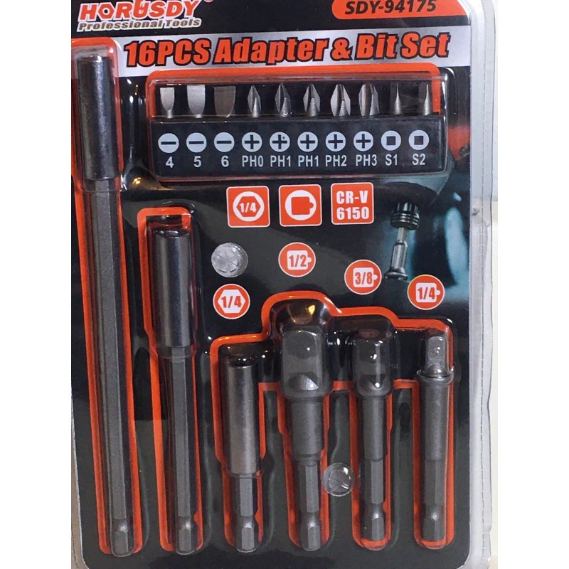 TorqueSmith Horusdy 16 piece drive bit and socket adapter set
