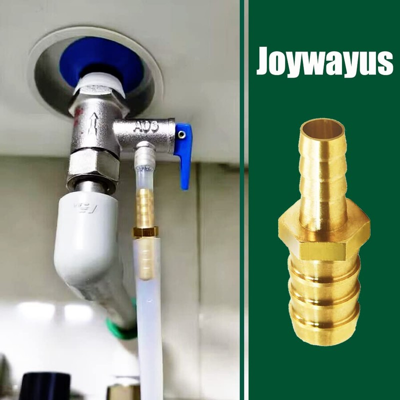 Joywayus Brass Hose Barb Reducer 5/16" to 3/8" Reducing Hex