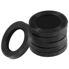 TA-VIGOR 6 Pcs Black Rubber Flat Washers, 24mm OD, 16mm ID, 3.3mm Thickness with Stainless Steel Filter for Faucet, Pipe, and Water Hose Sealing