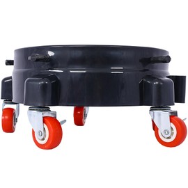 5 Gallon Bucket Dolly with Wheels, Heavy Duty Plastic Drum Dolly with 5 Smooth-Rolling Swivel Casters Secure Locking Cart for Car Washing Detailing Smoother Maneuvering Bucket Dolly Bottomless