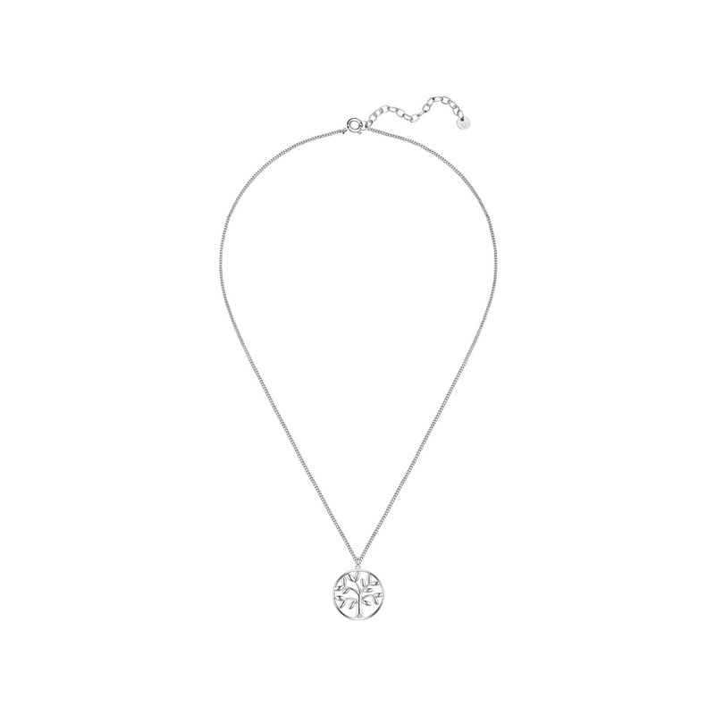 Glanzstücke München Women's Necklace 925 Sterling Silver Rhodium-Plated with Lab