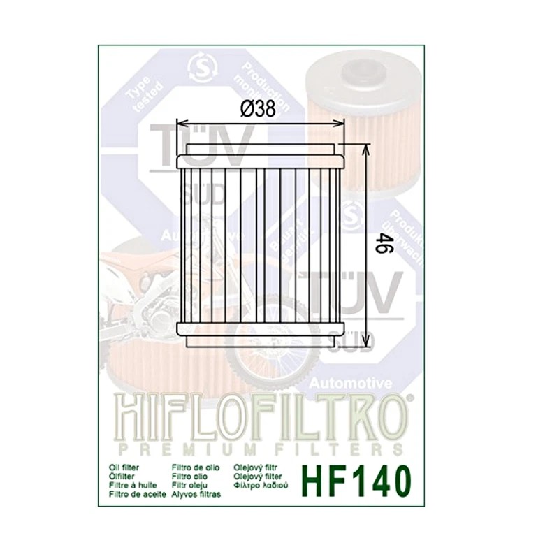 Hiflofiltro 2009-2025 Yamaha YFZ450R Genuine HiFlo Oil Filter HF140 YFZ