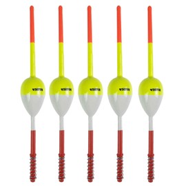 THKFISH Fishing Floats and Bobbers Balsa Wood Floats Spring Bobbers Oval Stick Floats Slip Bobbers for Crappie Panfish Walleyes 1.25"X0.75"X6" 5pcs