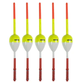 THKFISH Fishing Floats and Bobbers Balsa Wood Floats Spring Bobbers Oval Stick Floats Slip Bobbers for Crappie Panfish Walleyes 1.25"X0.75"X6" 5pcs