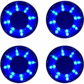 4Pcs Stainless Steel Cup Drink Holder Blue LED Built-in for Marine Boat Truck RV