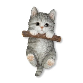 Uvia H23076 Sabatra Cat Grabbing Wooden Stick Magnet 1.9 x 0.9 x 3.3 inches (4.8 x 2.3 x 8.5 cm) Doll Figurine Figurine Figurine Animal Garden Decoration Realistic Cute Cat