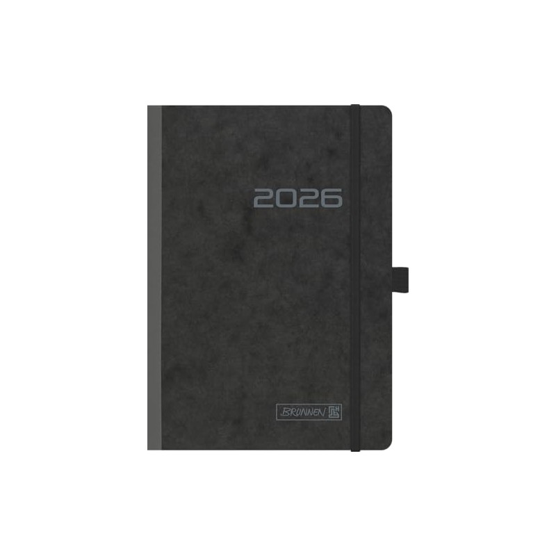 BRUNNEN Book Calendar Model 796 2026 | A5, Cardboard, Black