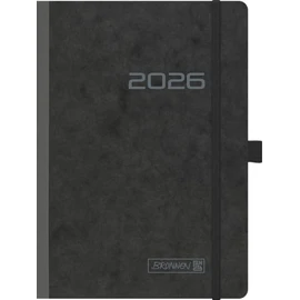 BRUNNEN Book Calendar Model 796 2026 | A5, Cardboard, Black