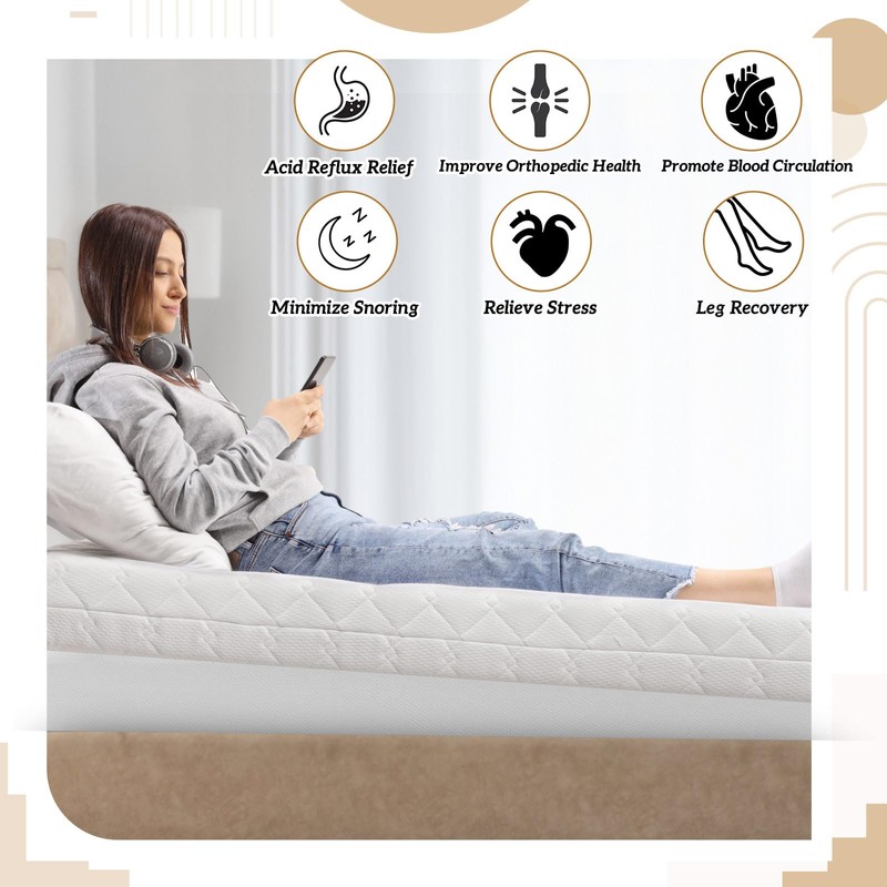 Cinnvoice Mattress Wedge with Cover, 5 Inch King Incline Wedge