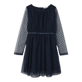 NAME IT Girls' Nkfvabos LS Dress Noos Sleepwear Set, Dark Sapphire