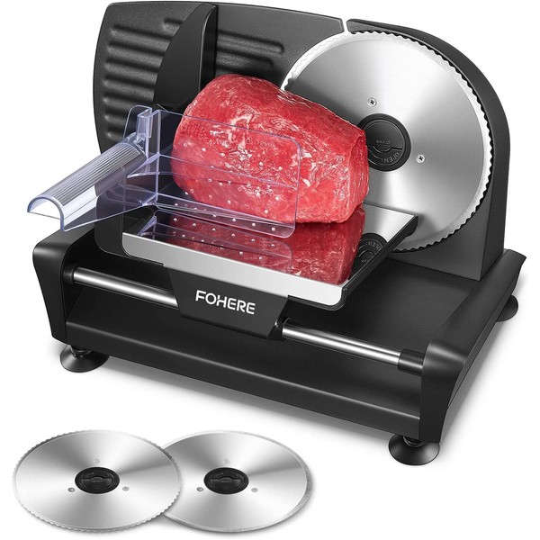 FOHERE Meat Slicer for Home Use, 200W Electric Deli Food