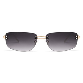 Appassal Trendy Y2k Sunglasses for Women Vintage Rectangle Sunnies AP3719,Gold/Gradient Grey