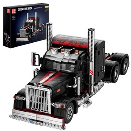 Mould King 10037 Flatbed Semi Truck, Heavy Duty Tow Truck Building Set, Collectible Road Trailer Car Model Toys for 14+ Kids and Adult, Build and Display, 1797 Pieces