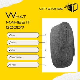 Citystores® LB 00 Superfine Steel Wool Superfine Steel Wool For Cleaning Polishing And Finishing Ideal For Wood Metal Glass And More 250g