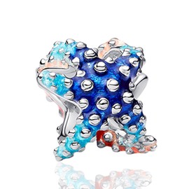 Annmors Colorful Starfish Mini Charm for Women Charm Bracelets & Pendant Necklace 925 Sterling Silver