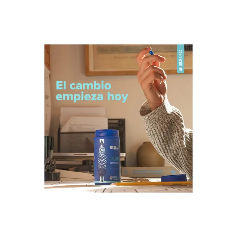 Birdman Citrato Magnesio 400 Aditivos Mujer Hombre 120 Cápsulas