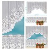 AIMALL 2PCS/Set White Lace Kitchen Home Window Cafe Curtain w