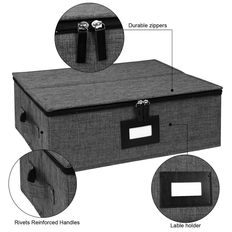 Gowee China Storage Containers, Platter Storage 17" x 13" x