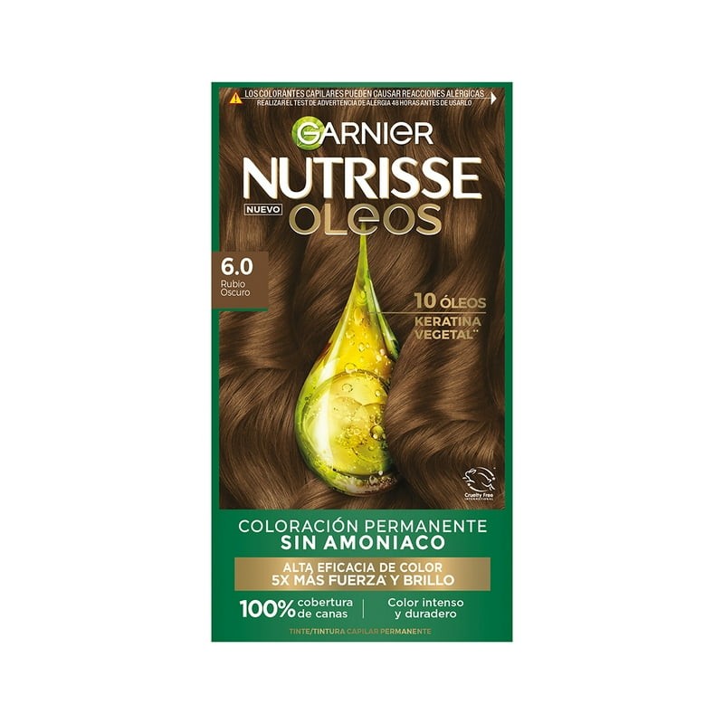 Tinte para cabello Nutrisse Oleos sin amoniaco 6.21 rubio oscuro