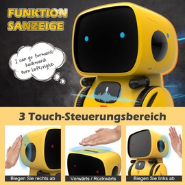 REMOKING Intelligent Robot Children's Toy, Interactive Robot Educational Toy, Gifts for Boys Girls (Yellow)