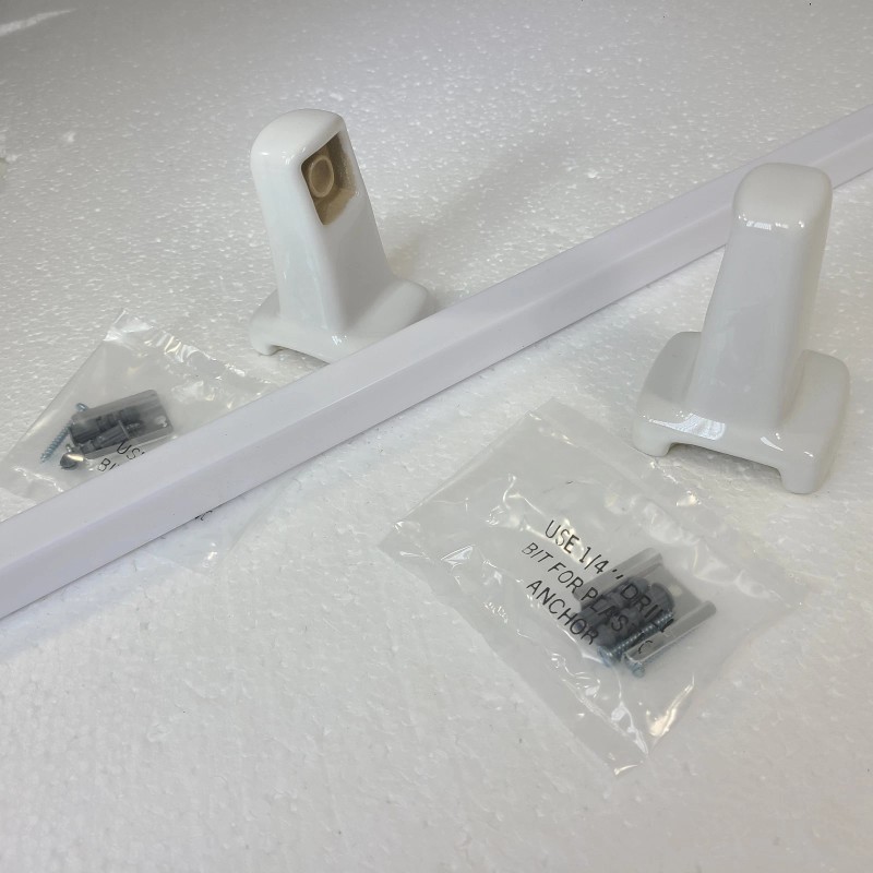 Mid Century Modern Vintage White Ceramic Towel Bar Rod Rack