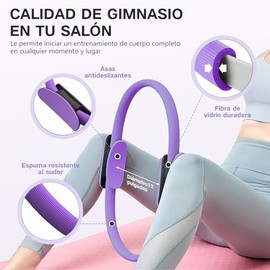 KIDS CHOICE Pilates Kit Casa 6 en 1,Essential Accesorios de Pilate | Incl Aro Pilate 38cm,Pelota Yoga 25cm,Bandas Elasticas Resistencia,Correa Estiram