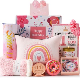 11th Birthday Gifts for Girls,Best Gifts Basket Presents Ideas for Turning 11 Year Old Girls,Happy Sweet 11th Birthday Pamper Hamper Box Kit for Sister Daughter Granddaughter Niece Teenage Teen Her