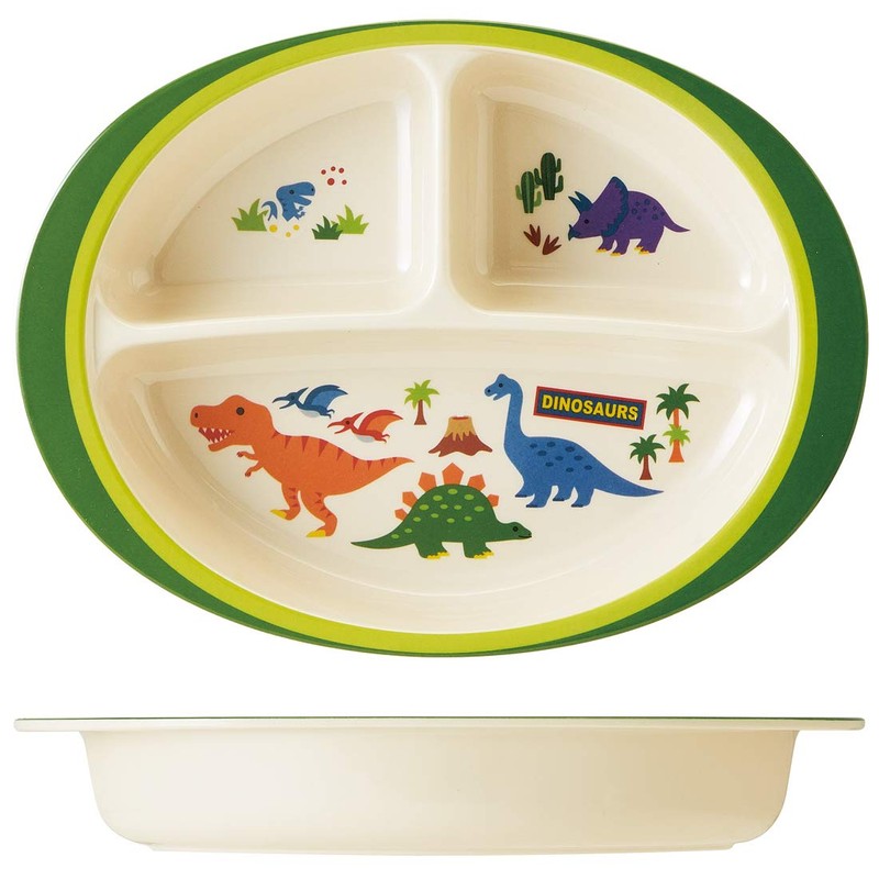 Skater M370-A Children's Plate, Melamine Lunch Plate, Dish, Dinosaurus, 25.5