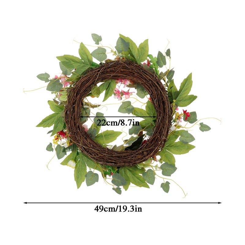 European Simulation Spring Wreath Artificial Flower Lintel Wreath Hanging Decoration