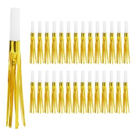 PATIKIL 60 Pcs Noise Makers, Metallic Fringed Noise Makers Party Whistles for Party Favor Supplies Birthday New Year, White/Green