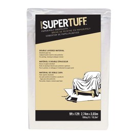 Trimaco SuperTuff Paper/Poly Drop Cloth, 9-feet x 12-feet