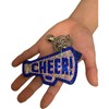 Cheer Megaphone Cushion Keychain (Blue & Black)