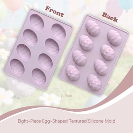 8 Cavity Easter Egg Silicone Mold (2Pack)