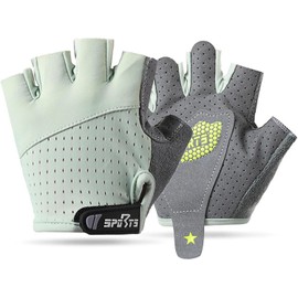 Kids Cycling Gloves Set – Half Finger Breathable Bike Gloves + UV Protection Arm Sleeves – Size M 6.5-7cm for 6-9 Years Old, Anti-Slip Shock-Absorbing Palm Pads, Skin-Friendly Outdoor Safety Gear