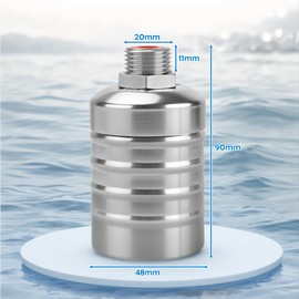 Schwimmerventil 1/2" oder 3/4" Automatisches Wasserstandskontrollventil, 304 Edelstahl Automatisches Befüllen Schwimmerventil für Wassertank Pool, Viehtränke, Destilliergerät