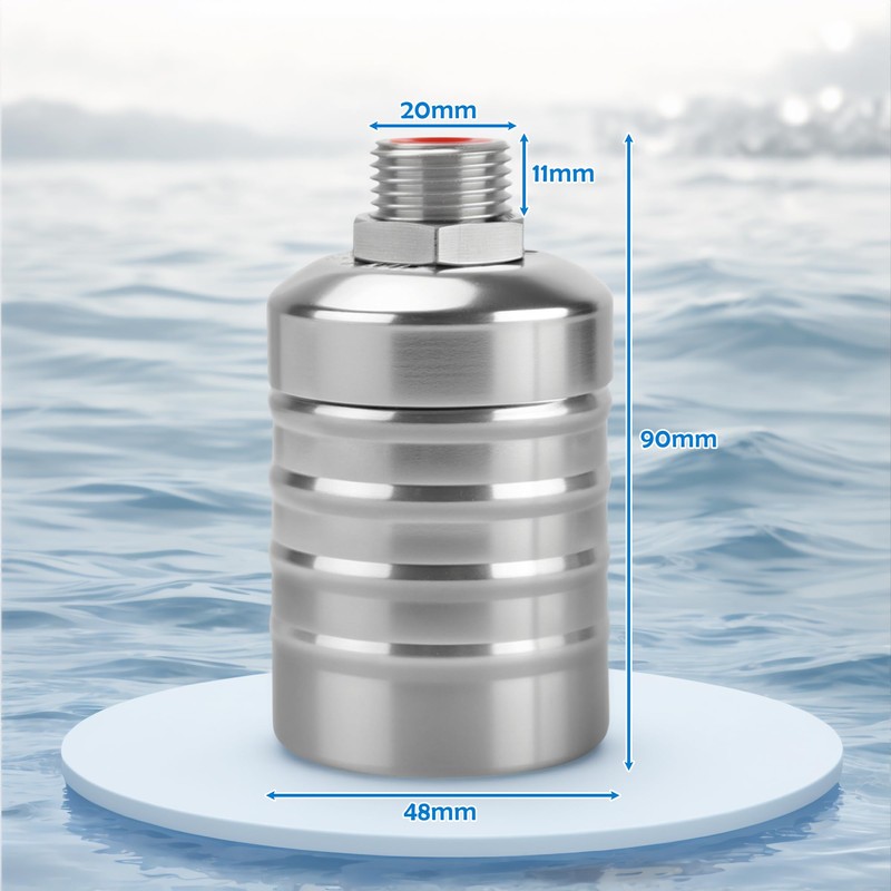 Schwimmerventil 1/2" oder 3/4" Automatisches Wasserstandskontrollventil, 304 Edelstahl Automatisches Befüllen