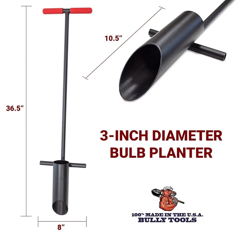 Bully Tools 92302 3-Inch Diameter Bulb Planter with Steel T-Style