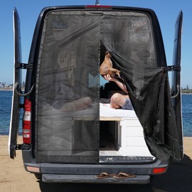 Magnetic Rear Door Van Screen Mesh Curtains Mosquito Net Universal for Mercedes Sprinter and Opel Movano Ford Transit and Fiat Ducato Volkswagen Crafter Peugeot Boxer RAM ProMaster, 65"(H) x 65"(W)