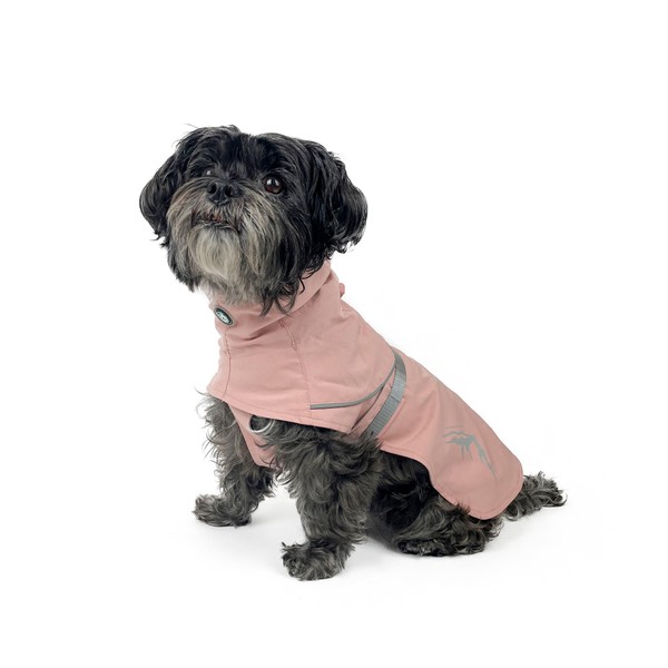 Huskimo Peak Dog Waterproof Raincoat, Dusty Pink, 22cm