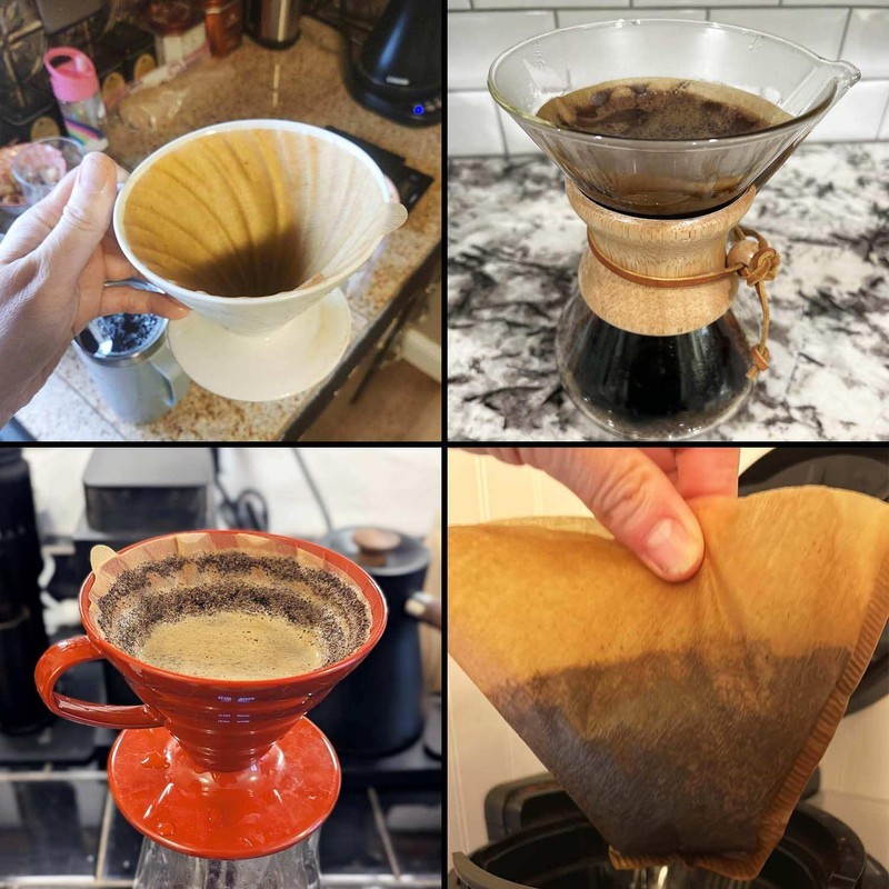 100 Count Cone Coffee Filters Unbleached Cone Filters Disposable Natural