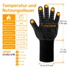 Reinalin Barbecue Gloves, Heat Resistant up to 800°C, Oven Gloves,