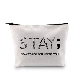 JXGZSO Positive Saying Makeup Bag Stay Tomorrow Needs You Motivate Quotes Lover Gift Positive Vibe Toiletry Bag, Stay Tomorrow Needs You