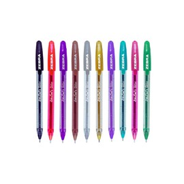 Zebra Mexico 8917-67 Zebra Rollerball Doodler'Z, Estuche con 10 Rollerballs Stick de Tinta Gel, color Neón y Glitter