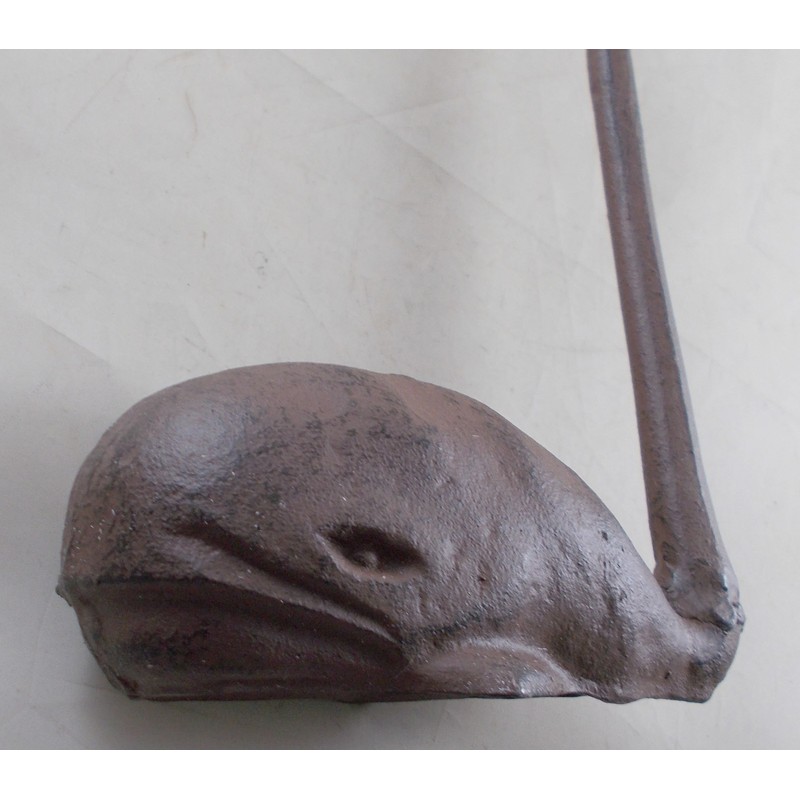 Rustic Brown Cast Iron High Whale Tail Paper Towel Holder