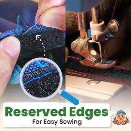 ECOHomes 1 Inch Wide x 33 FT Hook and Loop Tape for Fabric Roll, Sewable Strips for Clothing, Non-Adhesive Sewing Fastener Straps, Easy Sew In, Strong, Black