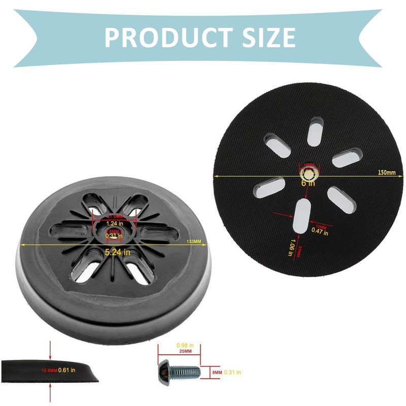 Sanding Disc 150 mm with Velcro Fastener Compatible with Bosch
